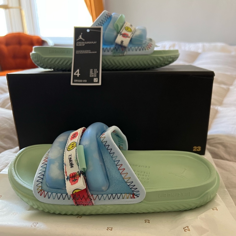 j Balvin x Jordan slides collab NWT